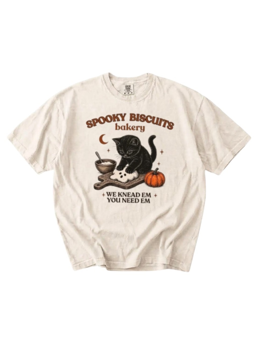Comfort colors Spooky Biscuits Bakery Cat Tee - Ivory